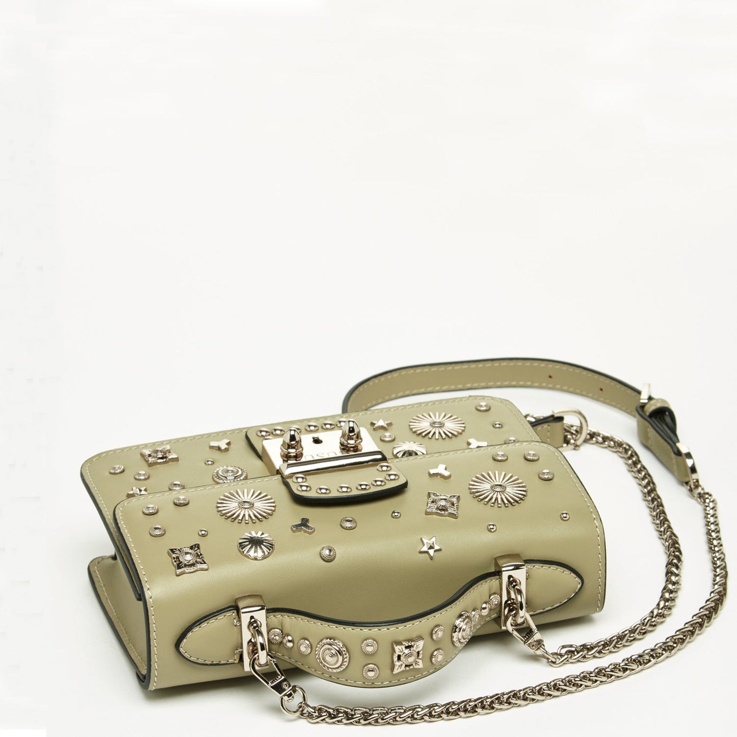 SUSU Small Leather Crossbody Bag Sage Green Purse Women's Handbag
