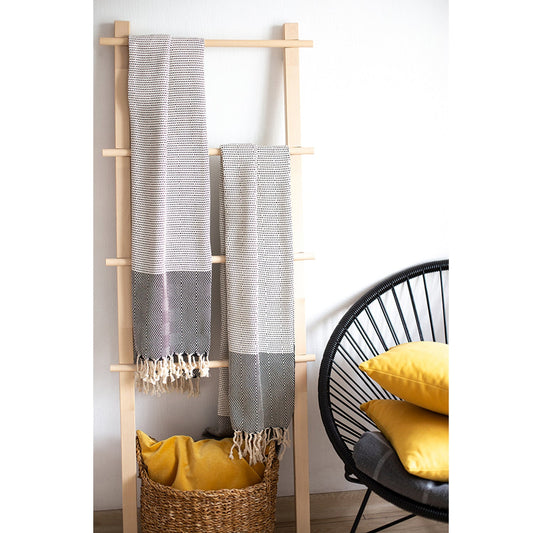 Handwoven Throw Blanket Set of 2 40" x 70" Turkish Cotton 100% with Tassels for Couch, Sofa, Bedding