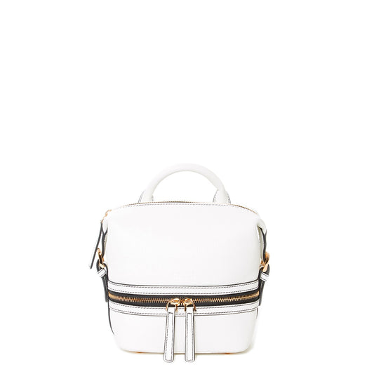 SUSU Leather Backpack for Women  White Purse Convertible Crossbody Bag Medium Size with Front and Back Pockets