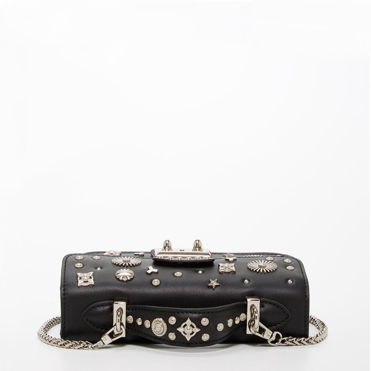 SUSU Studded Small Leather Crossbody Bag Black Purse  Women's Handbag
