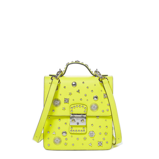SUSU Convertible Leather Backpack Purse Yellow Crossbody Bag  Women's Handbag