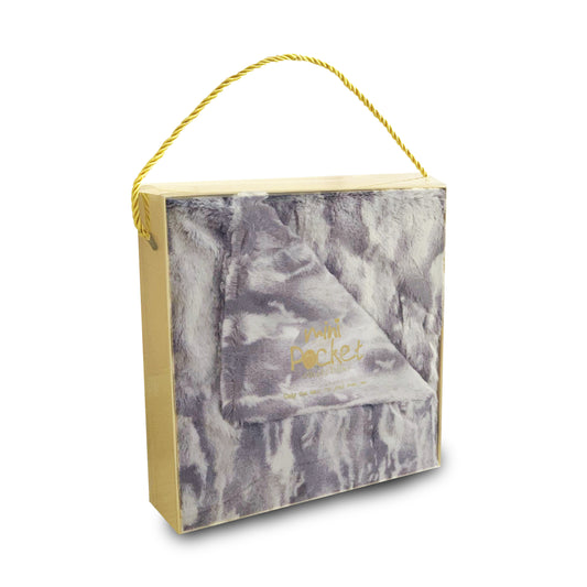 FAUX FUR MARBLEIZED BABY BLANKET IN GIFT BOX (MPB4)